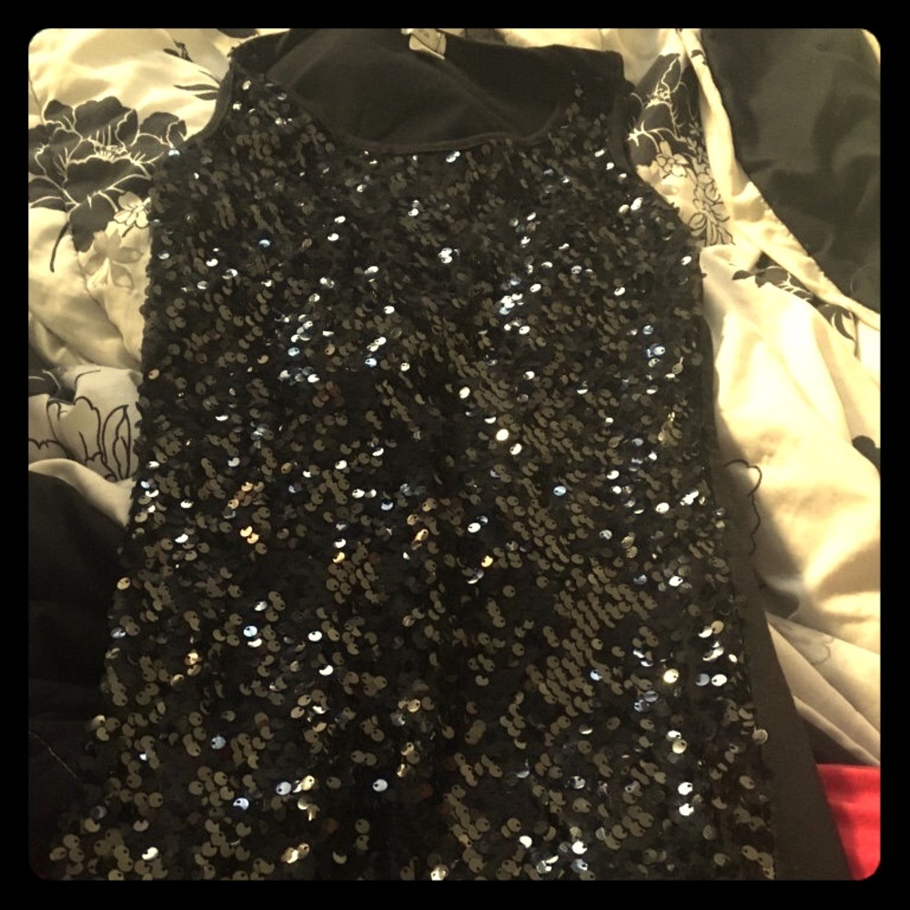 Black shiny party shirt